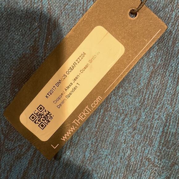 The Kit cropped Alexa jeans ocean grain denim spandex blue jeans size 4 nwt - Picture 7 of 9